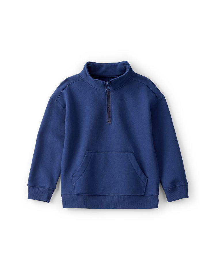 Blusa de moletom infantil gola alta canguru - azul | Carter's